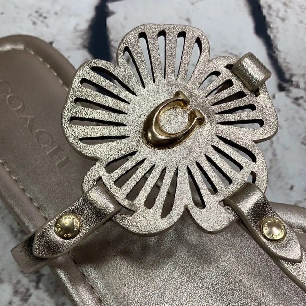 COACH JULIA SANDALS in champagne gold   (nib) women’s 8.5 - Picture 7 of 10